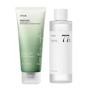 ANUA Heartleaf Quercetinol Pore Deep Cleansing Foam 150ml + Heartleaf 77% Soothing Toner 250ml SET